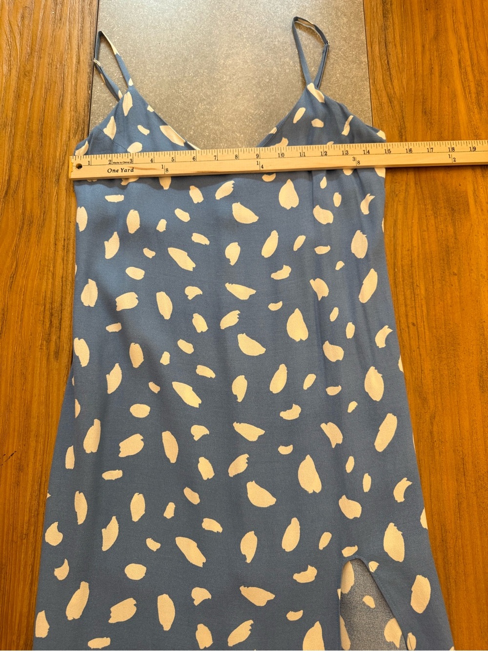 Reformation Crimini Midi Slip Dress in Moray Blue White Spot Size 0 - Picture 6 of 10